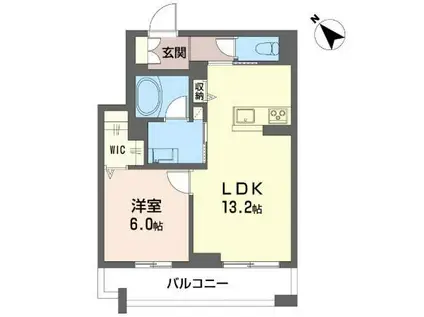 アベニールテラス浦和美園(1LDK/3階)の間取り写真