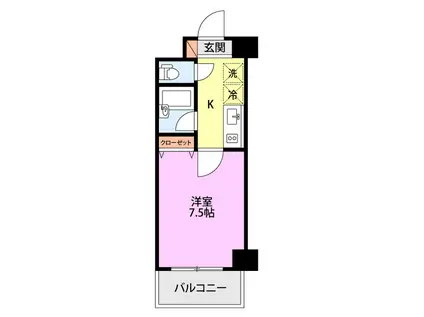 オルザス新潟(1K/3階)の間取り写真