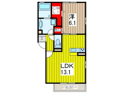 REGALO(1LDK/1階)の間取り写真