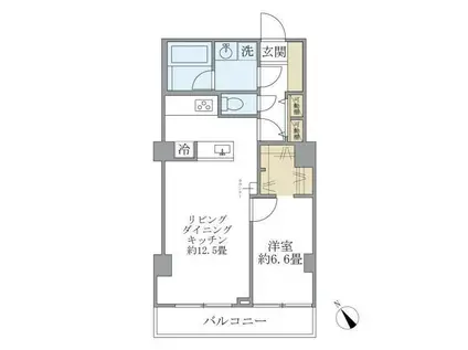 中目黒アークⅡ(1LDK/4階)の間取り写真