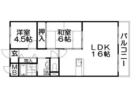 香里プラザII(2LDK/8階)の間取り写真