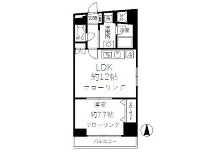 ローズガーデン(1LDK/3階)の間取り写真