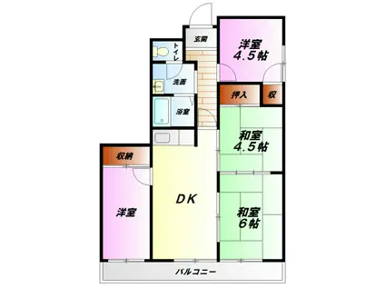メゾンドール加藤(4DK/4階)の間取り写真