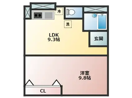 エターナルシティー公園 4号館(1DK/5階)の間取り写真