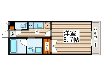 グリーンコーポIII(1K/3階)の間取り写真