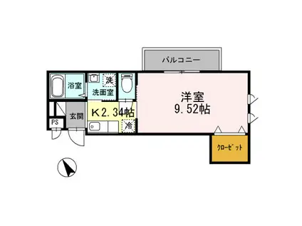 エクレール星川(1K/3階)の間取り写真