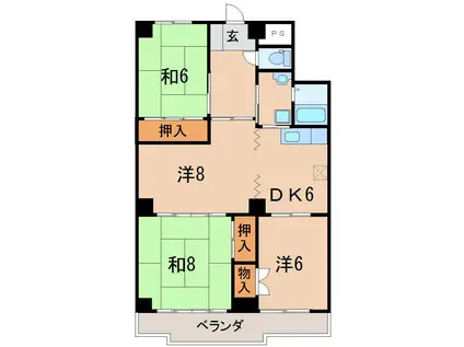 メゾン・ド・アミティ(4DK/3階)の間取り写真