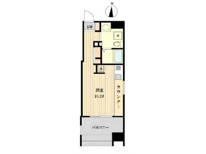 プライマル亀戸(ワンルーム/10階)の間取り写真