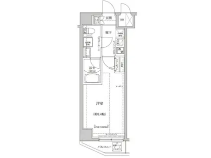 パティーナ住吉DUO(1K/4階)の間取り写真