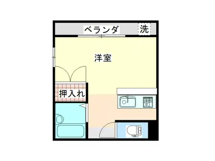 パークタウン下荒田(ワンルーム/2階)の間取り写真