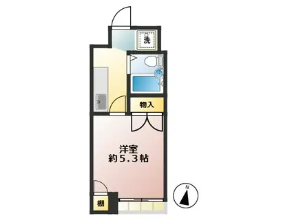 ピースハイム(1K/2階)の間取り写真