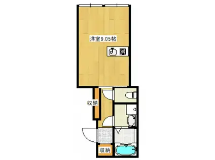 NIKO(ワンルーム/2階)の間取り写真