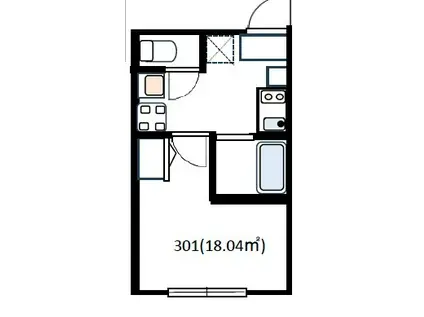 CASA 四葉 A(1K/3階)の間取り写真