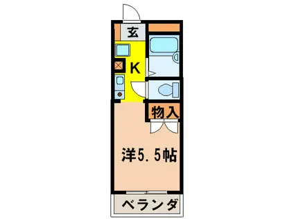 ヒルズ八王子(1K/3階)の間取り写真