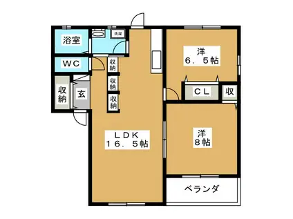 ガーデンホームズ(2LDK/2階)の間取り写真