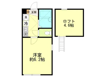 ルシェリア新丸子(1K/1階)の間取り写真