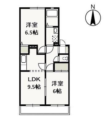 エトワール中井A(2LDK/1階)の間取り写真