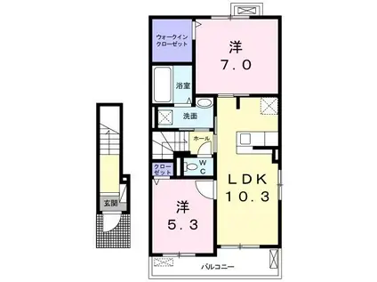 サンリット すみれ(2LDK/2階)の間取り写真