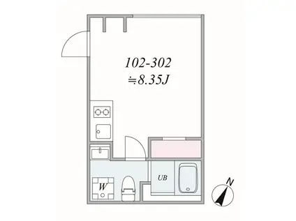 TRIAS331(ワンルーム/2階)の間取り写真