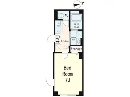 サフィール(1K/1階)の間取り写真