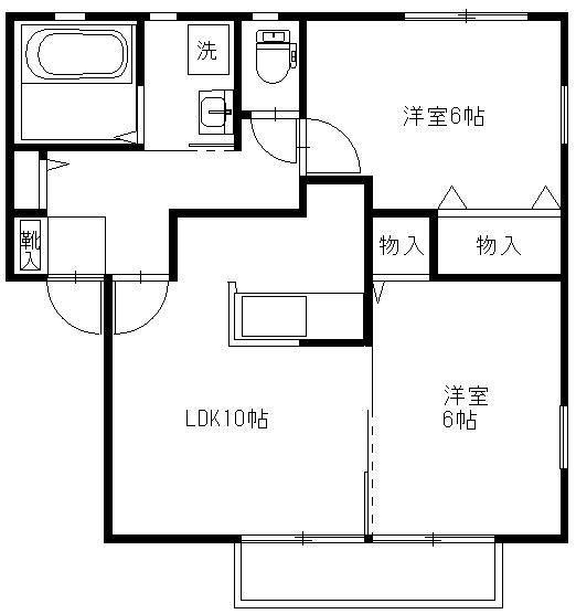 レジデンス・ノヴァG(2LDK/1階)の間取り写真