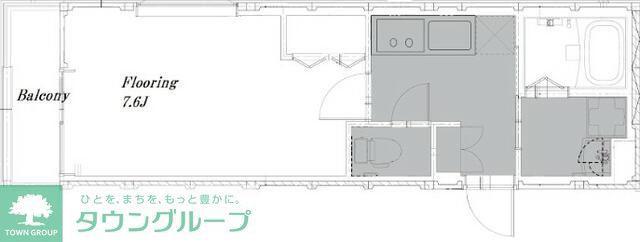 ログライフ上用賀(1K/1階)の間取り写真
