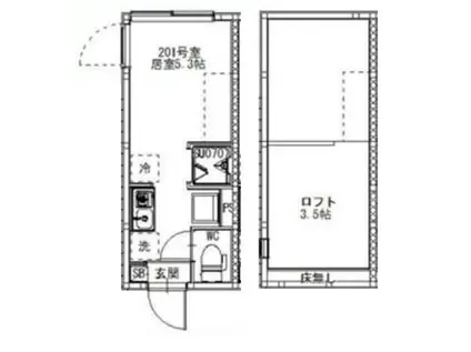 旭丘1丁目NEOAVAND(ワンルーム/2階)の間取り写真