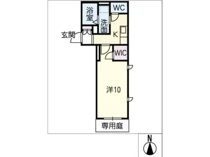 フォルタレーザ鶴舞公園(1K/1階)の間取り写真