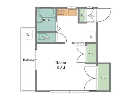 ミワカルテット(1K/1階)の間取り写真