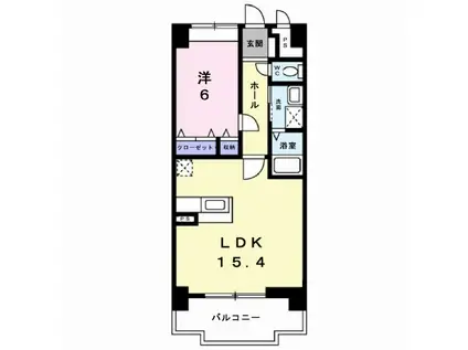 エクセレンシィ(1LDK/2階)の間取り写真