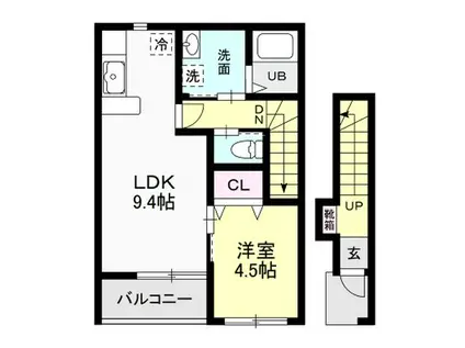 AFECTO II(1LDK/2階)の間取り写真