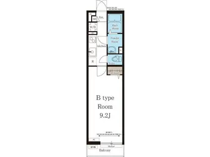 リブリ平安通(1K/3階)の間取り写真