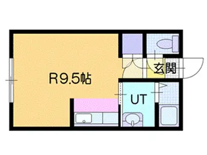 エーワンコートI(ワンルーム/2階)の間取り写真