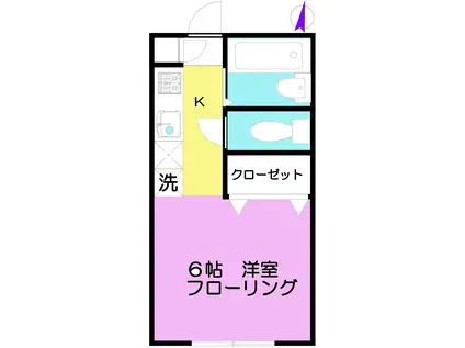 SHELL DUELL シェル・ドエル(1K/1階)の間取り写真