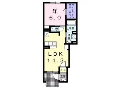 アスカII(1LDK/1階)の間取り写真