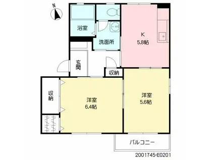 セレクトン E(2K/2階)の間取り写真