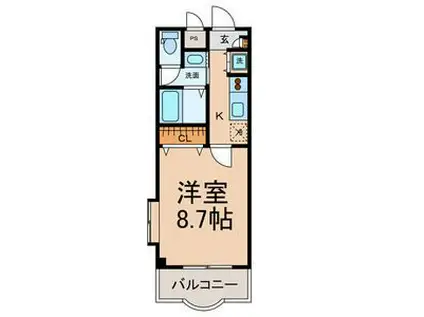 メルヴェーユ(1K/2階)の間取り写真