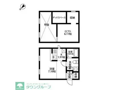 プリマ ラウレアII(ワンルーム/1階)の間取り写真