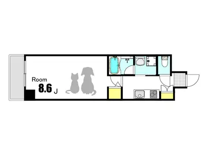 PABLO中広町(1K/8階)の間取り写真