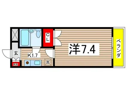 シャトーロマネ(1K/1階)の間取り写真