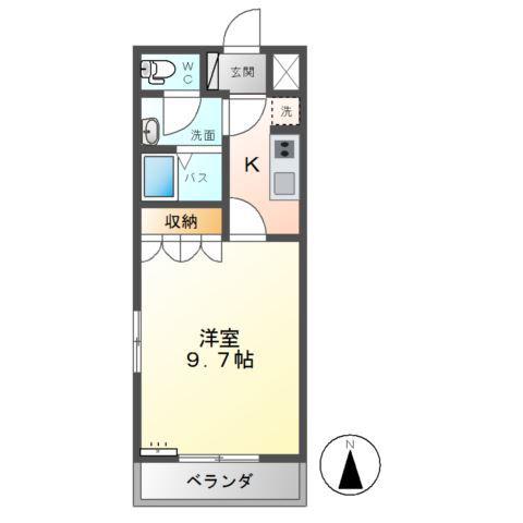 セレーノ(1K/1階)の間取り写真