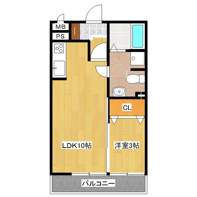 クレールIV(1LDK/1階)の間取り写真