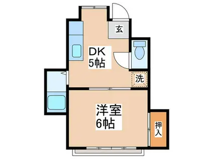 第2コーポ長澤(1DK/1階)の間取り写真