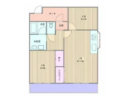 アーバンアーク(2LDK/2階)の間取り写真