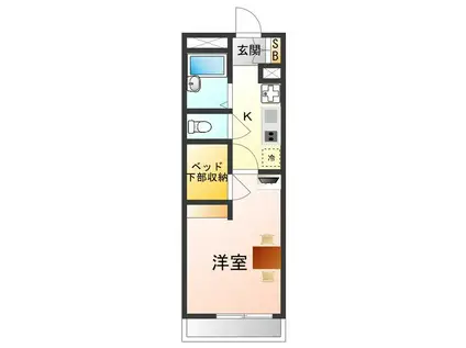 レオパレスアブリール3番館(1K/4階)の間取り写真