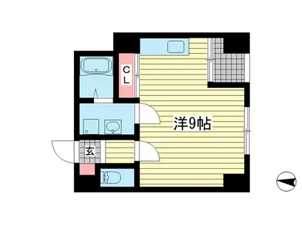 平野エスペランス(1K/3階)の間取り写真