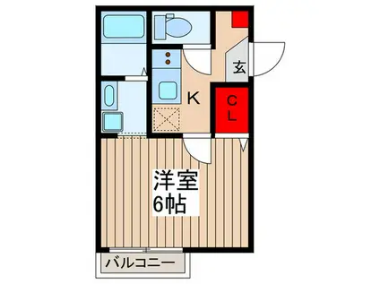 LE CHOCOLAT 春風のすみか(1K/1階)の間取り写真