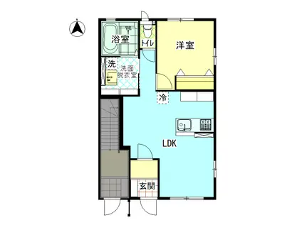 カーサアーバン(1LDK/1階)の間取り写真