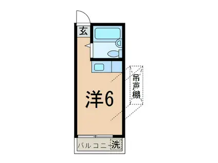 メゾンハ-トV(ワンルーム/2階)の間取り写真