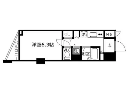 フェニックス神田岩本町弐番館(1K/11階)の間取り写真